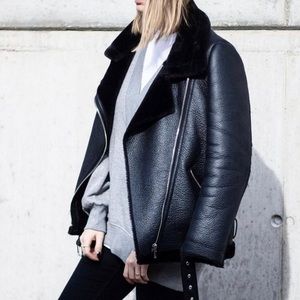 ZARA BLACK FAUX LEATHER MOTO JACKET - NWOT